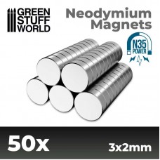 Magnete Neodimio 3x2mm - 50 unità (N35)